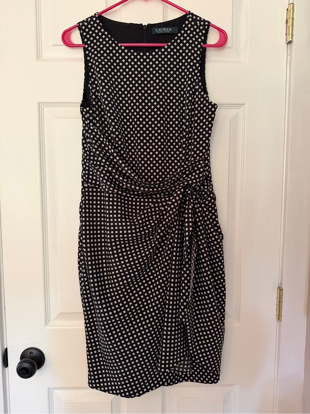 Ralph Lauren black and white patterned dress with cute waist tie